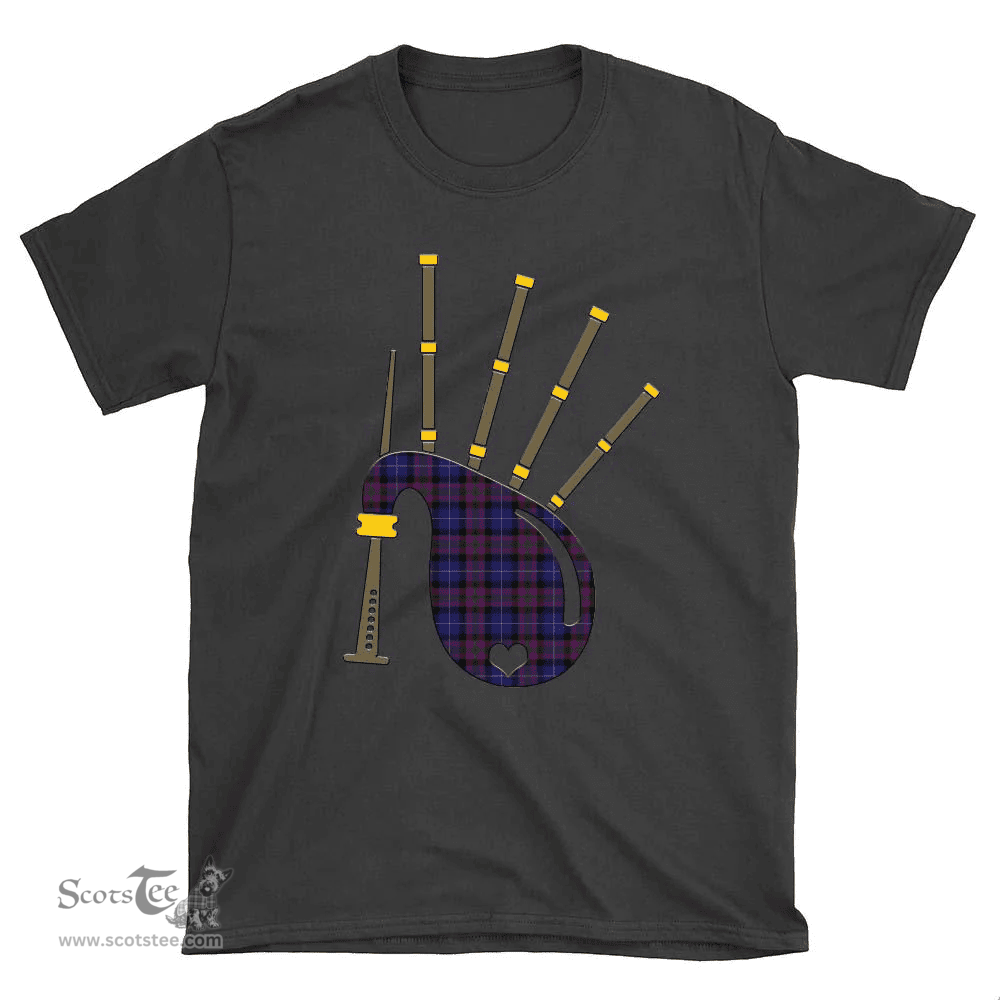 Scottish Pride of Scotland Clan Tartan T-Shirt 2D - Bagpipes Style Scottish Plaid Tartan Plaid