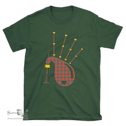 Scottish Robertson Ancient Clan Tartan T-Shirt 2D - Bagpipes Style Scottish Plaid Tartan Plaid