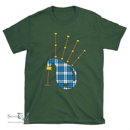 Scottish Roberton Clan Tartan T-Shirt 2D - Bagpipes Style Scottish Plaid Tartan Plaid