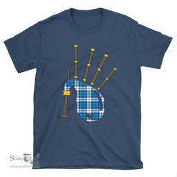 Scottish Roberton Clan Tartan T-Shirt 2D - Bagpipes Style Scottish Plaid Tartan Plaid