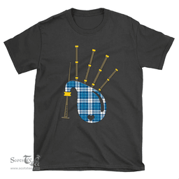 Scottish Roberton Clan Tartan T-Shirt 2D - Bagpipes Style Scottish Plaid Tartan Plaid