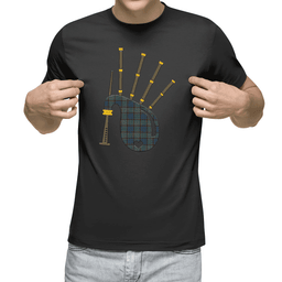 Scottish Nicolson Hunting Ancient Clan Tartan T-Shirt 2D - Bagpipes Style Scottish Plaid Tartan Plaid
