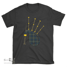 Scottish Nicolson Hunting Ancient Clan Tartan T-Shirt 2D - Bagpipes Style Scottish Plaid Tartan Plaid