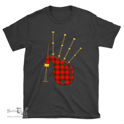 Scottish Maxwell Modern Clan Tartan T-Shirt 2D - Bagpipes Style Scottish Plaid Tartan Plaid