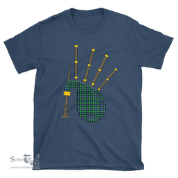 Scottish Murray of Atholl Ancient Clan Tartan T-Shirt 2D - Bagpipes Style Scottish Plaid Tartan Plaid