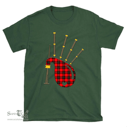 Scottish Ramsay Modern Clan Tartan T-Shirt 2D - Bagpipes Style Scottish Plaid Tartan Plaid