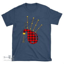 Scottish Ramsay Modern Clan Tartan T-Shirt 2D - Bagpipes Style Scottish Plaid Tartan Plaid