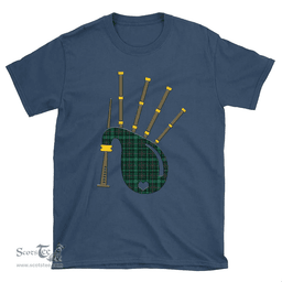 Scottish Ross Hunting Modern Clan Tartan T-Shirt 2D - Bagpipes Style Scottish Plaid Tartan Plaid