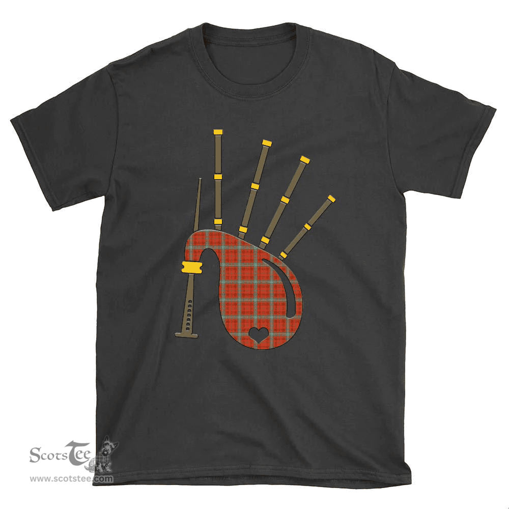 Scottish Morrison Red Ancient Clan Tartan T-Shirt 2D - Bagpipes Style Scottish Plaid Tartan Plaid