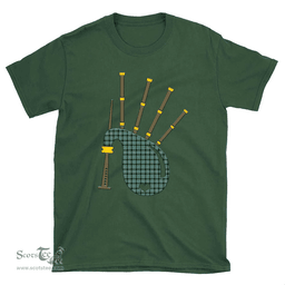 Scottish Melville Clan Tartan T-Shirt 2D - Bagpipes Style Scottish Plaid Tartan Plaid