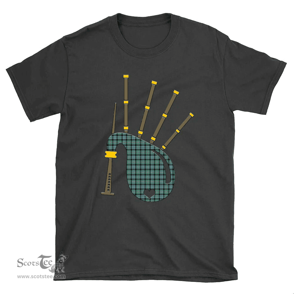 Scottish Melville Clan Tartan T-Shirt 2D - Bagpipes Style Scottish Plaid Tartan Plaid