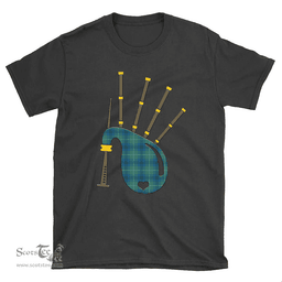 Scottish Oliphant Ancient Clan Tartan T-Shirt 2D - Bagpipes Style Scottish Plaid Tartan Plaid