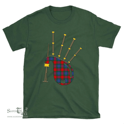 Scottish Mar Clan Tartan T-Shirt 2D - Bagpipes Style Scottish Plaid Tartan Plaid