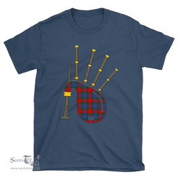 Scottish Mar Clan Tartan T-Shirt 2D - Bagpipes Style Scottish Plaid Tartan Plaid