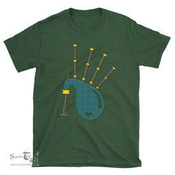 Scottish Montgomery Ancient Clan Tartan T-Shirt 2D - Bagpipes Style Scottish Plaid Tartan Plaid