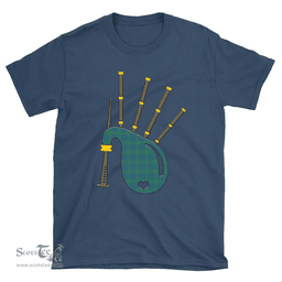 Scottish Montgomery Ancient Clan Tartan T-Shirt 2D - Bagpipes Style Scottish Plaid Tartan Plaid