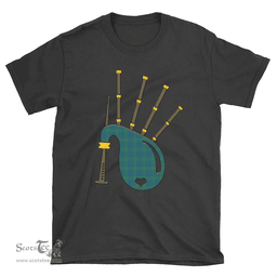 Scottish Montgomery Ancient Clan Tartan T-Shirt 2D - Bagpipes Style Scottish Plaid Tartan Plaid