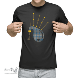 Scottish Napier Ancient Clan Tartan T-Shirt 2D - Bagpipes Style Scottish Plaid Tartan Plaid