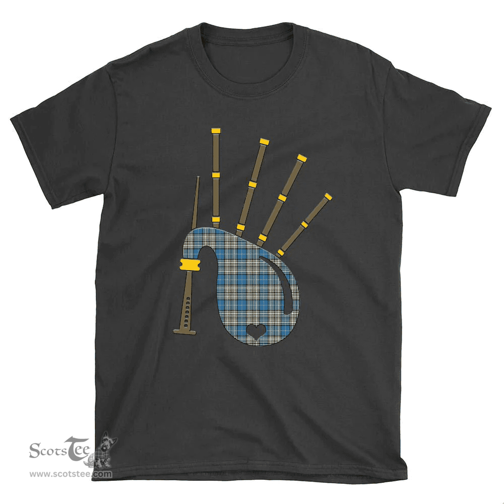 Scottish Napier Ancient Clan Tartan T-Shirt 2D - Bagpipes Style Scottish Plaid Tartan Plaid