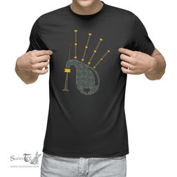 Scottish MacFarlane Hunting Ancient Clan Tartan T-Shirt 2D - Bagpipes Style Scottish Plaid Tartan Plaid