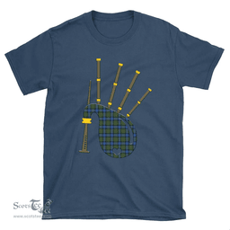 Scottish MacLaren Ancient Clan Tartan T-Shirt 2D - Bagpipes Style Scottish Plaid Tartan Plaid