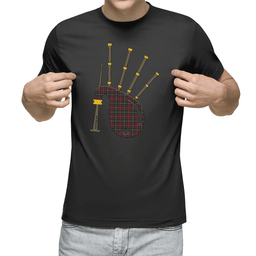 Scottish MacKintosh Hunting Modern Clan Tartan T-Shirt 2D - Bagpipes Style Scottish Plaid Tartan Plaid