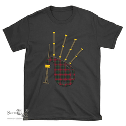 Scottish MacKintosh Hunting Modern Clan Tartan T-Shirt 2D - Bagpipes Style Scottish Plaid Tartan Plaid