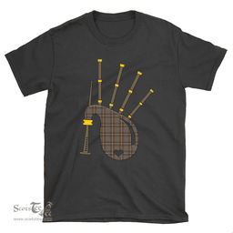 Scottish MacIntyre Hunting Weathered Clan Tartan T-Shirt 2D - Bagpipes Style Scottish Plaid Tartan Plaid