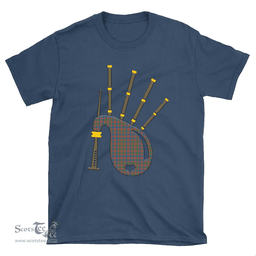 Scottish MacIntyre Ancient Clan Tartan T-Shirt 2D - Bagpipes Style Scottish Plaid Tartan Plaid
