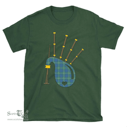 Scottish MacIntyre Hunting Ancient Clan Tartan T-Shirt 2D - Bagpipes Style Scottish Plaid Tartan Plaid