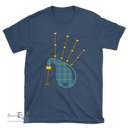 Scottish MacIntyre Hunting Ancient Clan Tartan T-Shirt 2D - Bagpipes Style Scottish Plaid Tartan Plaid