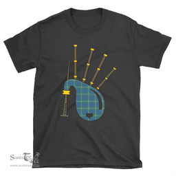 Scottish MacIntyre Hunting Ancient Clan Tartan T-Shirt 2D - Bagpipes Style Scottish Plaid Tartan Plaid