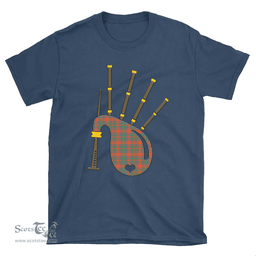 Scottish MacKintosh Ancient Clan Tartan T-Shirt 2D - Bagpipes Style Scottish Plaid Tartan Plaid