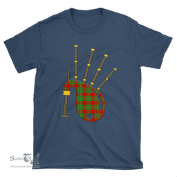 Scottish MacGregor Modern Clan Tartan T-Shirt 2D - Bagpipes Style Scottish Plaid Tartan Plaid