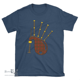 Scottish MacKintosh Hunting Weathered Clan Tartan T-Shirt 2D - Bagpipes Style Scottish Plaid Tartan Plaid