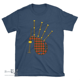 Scottish MacLachlan Hunting Modern Clan Tartan T-Shirt 2D - Bagpipes Style Scottish Plaid Tartan Plaid
