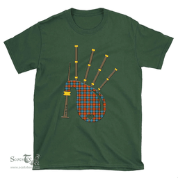 Scottish MacLachlan Ancient Clan Tartan T-Shirt 2D - Bagpipes Style Scottish Plaid Tartan Plaid