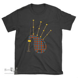 Scottish MacLachlan Ancient Clan Tartan T-Shirt 2D - Bagpipes Style Scottish Plaid Tartan Plaid