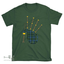 Scottish MacKay Ancient Clan Tartan T-Shirt 2D - Bagpipes Style Scottish Plaid Tartan Plaid