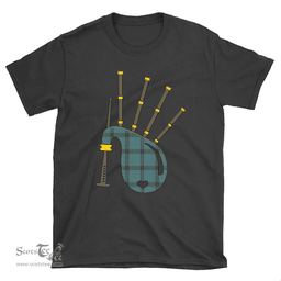 Scottish MacInnes Ancient Clan Tartan T-Shirt 2D - Bagpipes Style Scottish Plaid Tartan Plaid