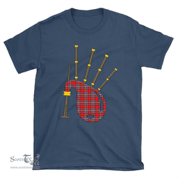Scottish MacFarlane Modern Clan Tartan T-Shirt 2D - Bagpipes Style Scottish Plaid Tartan Plaid