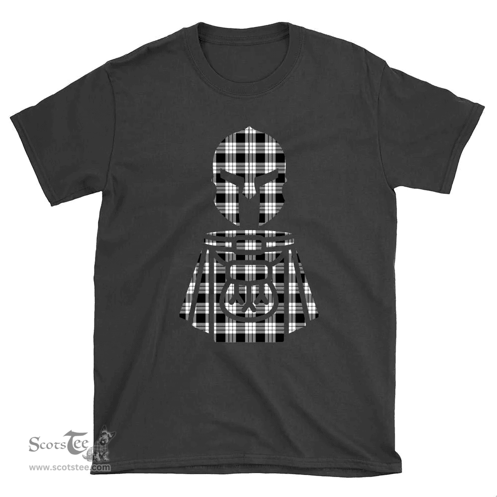 Scottish MacFarlane Black & White Clan Tartan T-Shirt 2D - Kilt Warrior Style Scottish Plaid Tartan Plaid