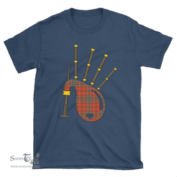 Scottish MacDougall Ancient Clan Tartan T-Shirt 2D - Bagpipes Style Scottish Plaid Tartan Plaid