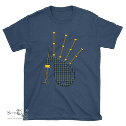 Scottish MacDonnell of Glengarry Ancient Clan Tartan T-Shirt 2D - Bagpipes Style Scottish Plaid Tartan Plaid