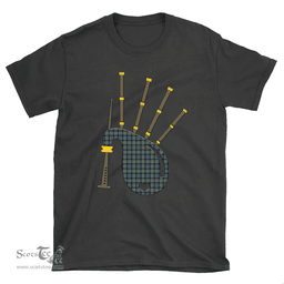 Scottish MacDonnell of Glengarry Ancient Clan Tartan T-Shirt 2D - Bagpipes Style Scottish Plaid Tartan Plaid