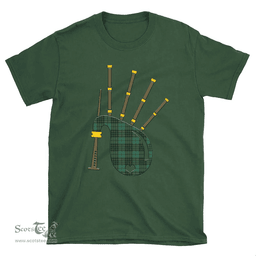 Scottish MacLean Hunting Ancient Clan Tartan T-Shirt 2D - Bagpipes Style Scottish Plaid Tartan Plaid