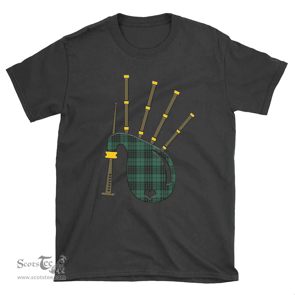Scottish MacLean Hunting Ancient Clan Tartan T-Shirt 2D - Bagpipes Style Scottish Plaid Tartan Plaid