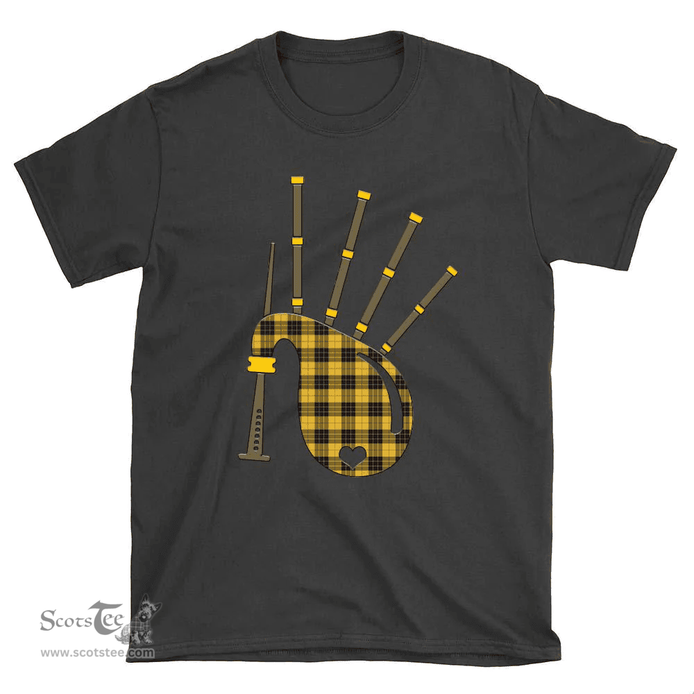 Scottish MacLeod of Lewis Ancient Clan Tartan T-Shirt 2D - Bagpipes Style Scottish Plaid Tartan Plaid