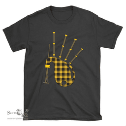 Scottish MacLeod of Lewis Ancient Clan Tartan T-Shirt 2D - Bagpipes Style Scottish Plaid Tartan Plaid