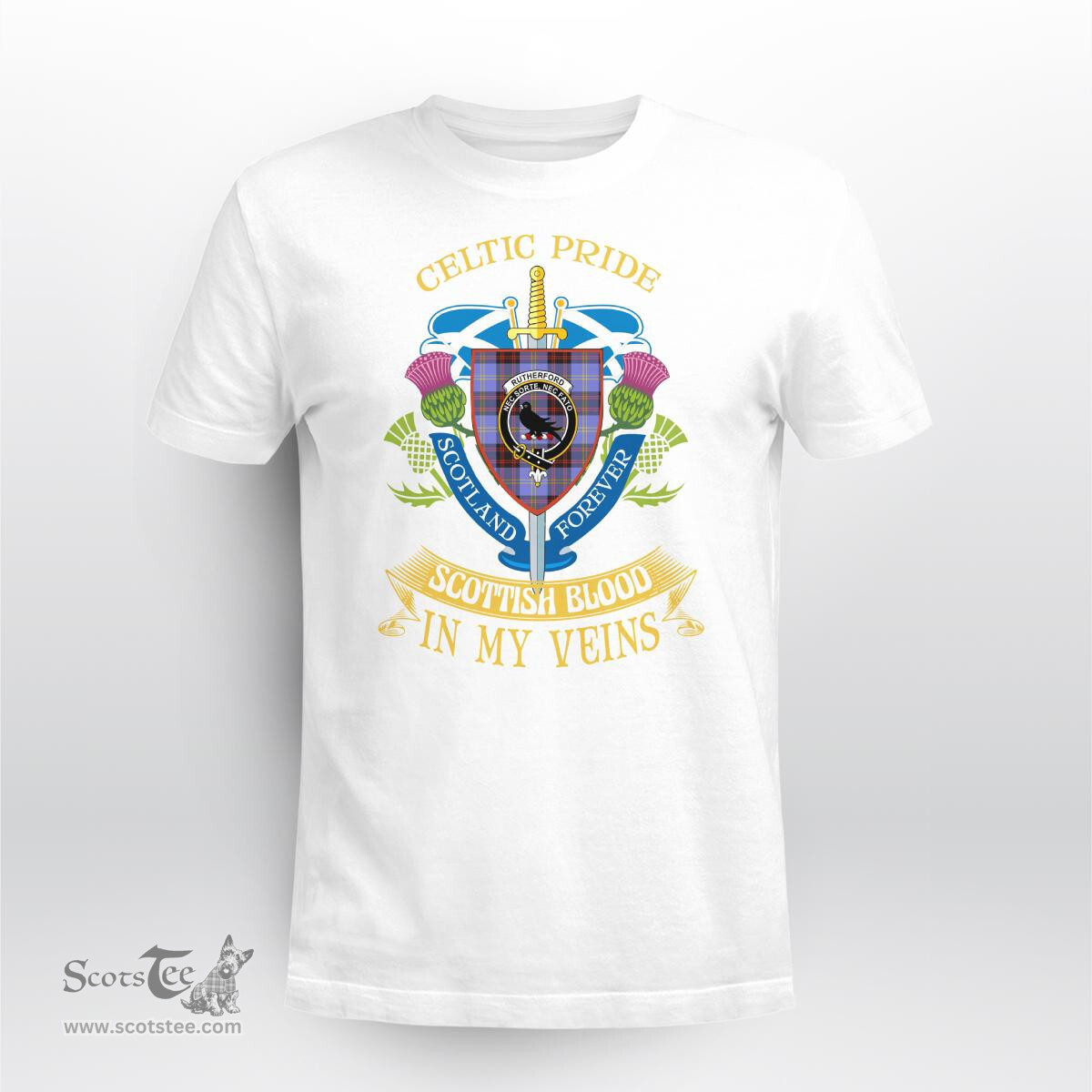 Scottish Rutherford Scottish Blood In My Veins - Celtic Pride - Scotland Forever Tshirt Scottish Plaid Tartan Plaid - ScotsTee - scotstee.com